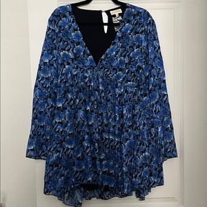 Floral Blue Dressy Romper
